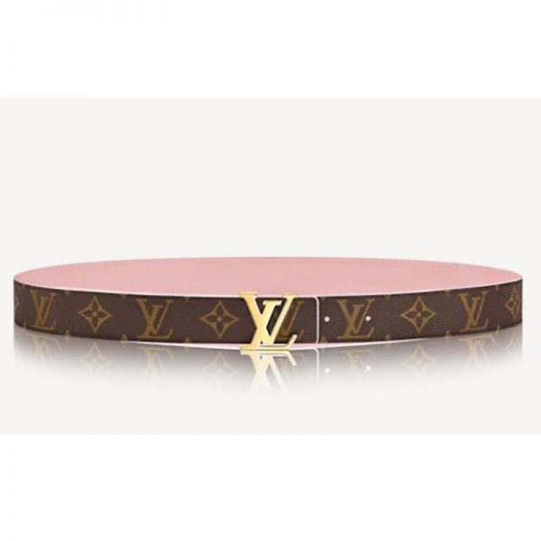 Louis Vuitton Unisex LV Initials 30 mm Reversible Belt Monogram Canvas Calf Leather-Pink