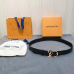 Louis Vuitton Unisex Neogram 30 mm Belt Anagramme Bombé Strap-Black - Image 2