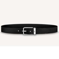 Louis Vuitton Unisex Pont Neuf 35 mm Belt Taiga Calf Leather-Black