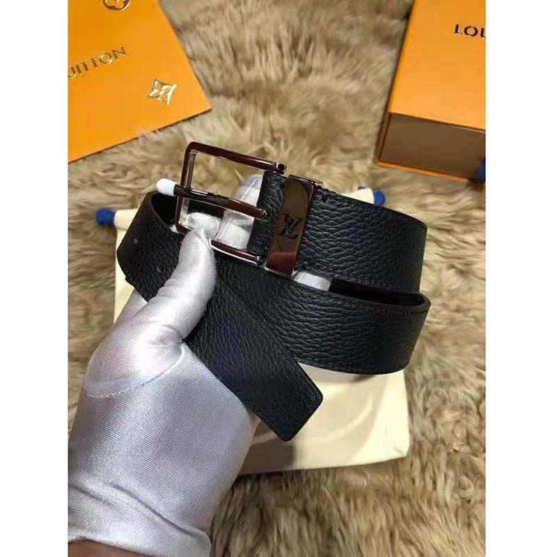Louis Vuitton Taiga Leather Belt Black Pony-style calfskin ref.734362 -  Joli Closet