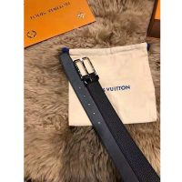 Louis Vuitton Unisex Pont Neuf 35 mm Belt Taiga Calf Leather-Black