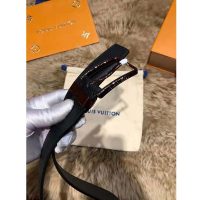 Louis Vuitton Unisex Pont Neuf 35 mm Belt Taiga Calf Leather-Black