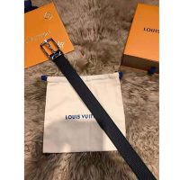 Louis Vuitton Unisex Pont Neuf 35 mm Belt Taiga Calf Leather-Black