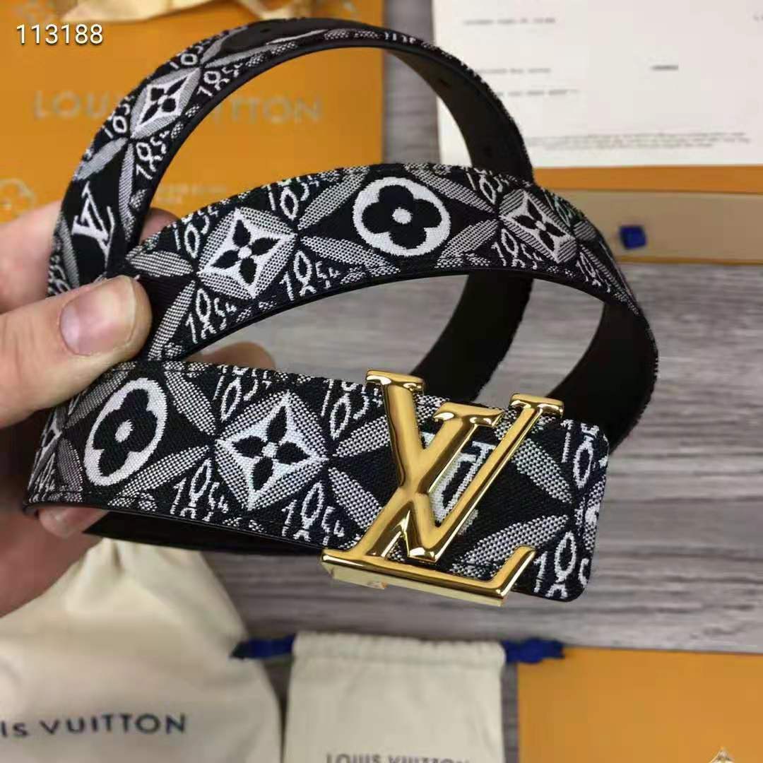 Louis Vuitton LV Initiales Belt Limited Edition Since 1854 Monogram  Jacquard and Leather Blue 17051128