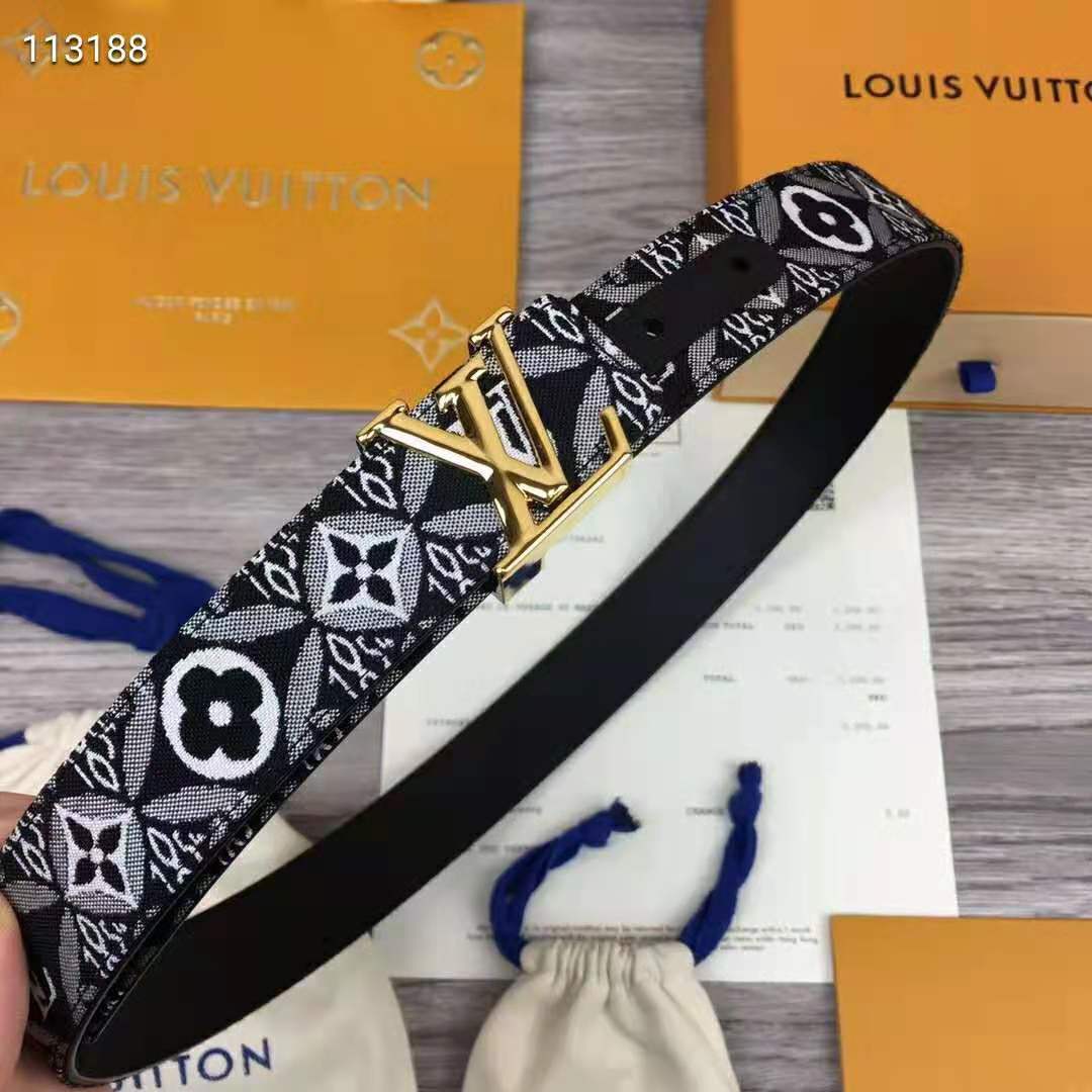 LV x YK LV Initiales 30mm Reversible Painted Dots Belt Monogram