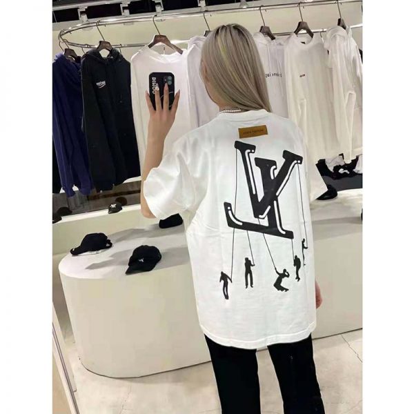 Louis Vuitton Women Floating LV Printed T-Shirt Cotton White Slim Fit (1)