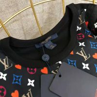 Louis Vuitton Women Game On Contrast Back Cotton T-Shirt Monogram Loop Details-Black