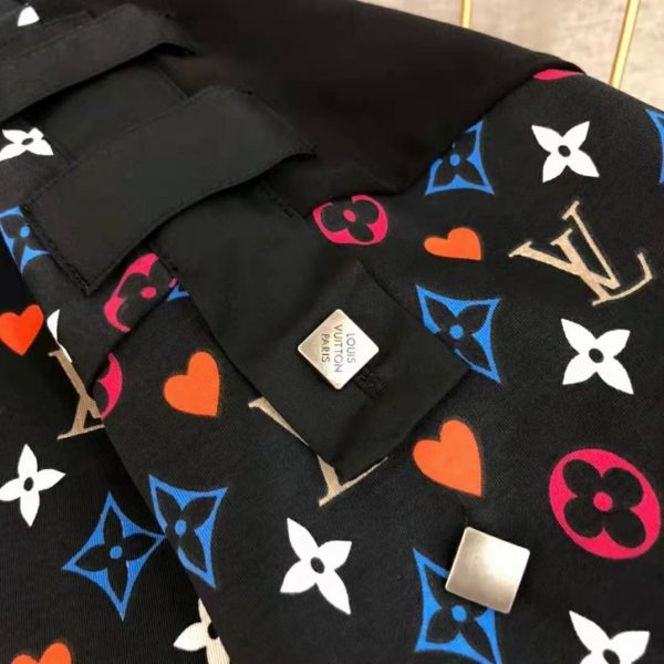Louis Vuitton Women Game On Contrast Back Cotton T-Shirt Monogram Loop Details-Black (7)