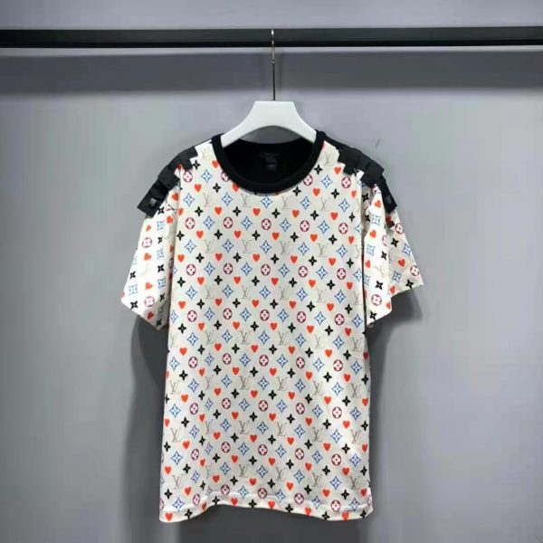 Louis Vuitton Women Game On Contrast Back Cotton T-Shirt Monogram Loop Details-White (10)