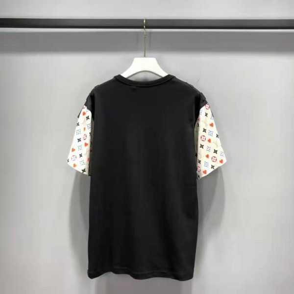 Louis Vuitton Women Game On Contrast Back Cotton T-Shirt Monogram Loop Details-White (12)