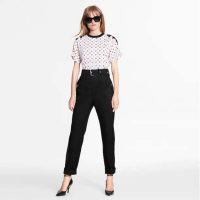 Louis Vuitton Women Game On Contrast Back Cotton T-Shirt Monogram Loop Details-White