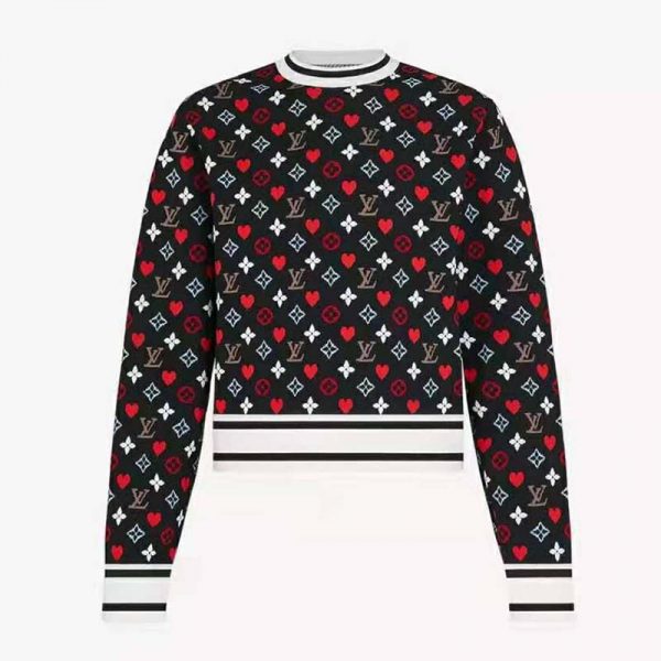 Louis Vuitton Women Game On Striped Hem Jacquard Knit Long-Sleeved Pullover Regular Fit