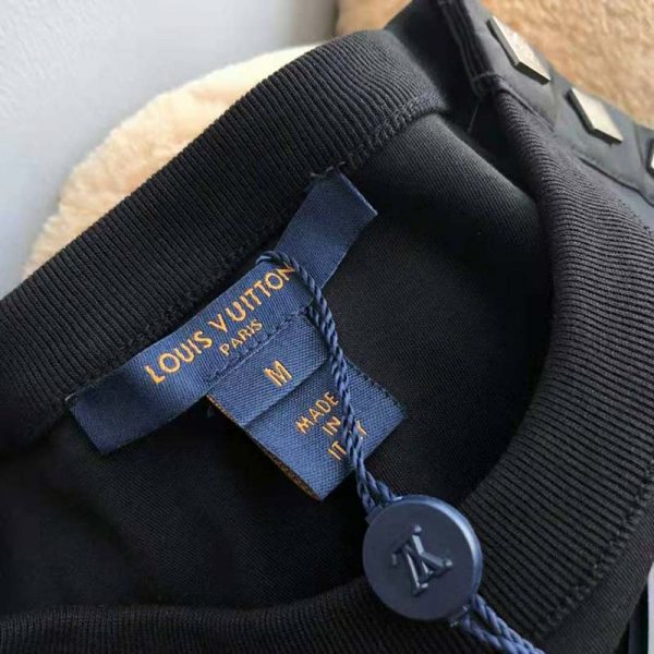 Louis Vuitton Women Game On Thread-Embroidered T-Shirt Regular Fit-Black (12)