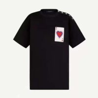 Louis Vuitton Women Game On Thread-Embroidered T-Shirt Regular Fit-Black