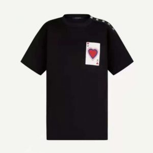 Louis Vuitton Women Game On Thread-Embroidered T-Shirt Regular Fit-Black