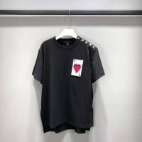 Louis Vuitton Women Game On Thread-Embroidered T-Shirt Regular Fit-Black