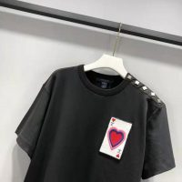 Louis Vuitton Women Game On Thread-Embroidered T-Shirt Regular Fit-Black