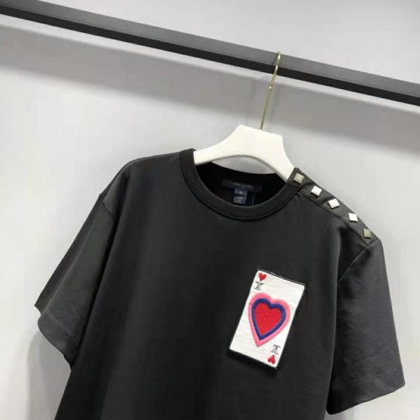 Louis Vuitton Women Game On Thread-Embroidered T-Shirt Regular Fit-Black (4)