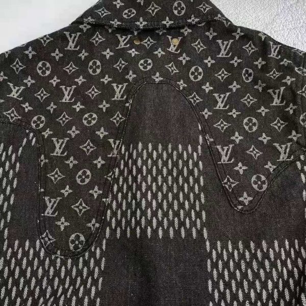 Louis Vuitton Women Giant Damier Waves Monogram Denim Jacket Cotton Regular Fit-Black (1)