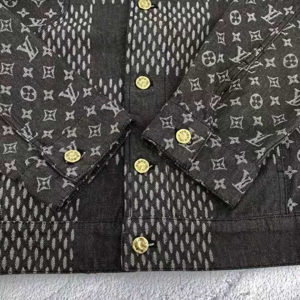 Louis Vuitton Women Giant Damier Waves Monogram Denim Jacket Cotton Regular Fit-Black (6)