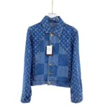 Louis Vuitton Women Giant Damier Waves Monogram Denim Jacket Cotton Regular Fit-Blue - Image 2