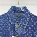 Louis Vuitton Women Giant Damier Waves Monogram Denim Jacket Cotton Regular Fit-Blue - Image 4
