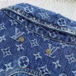 Louis Vuitton Women Giant Damier Waves Monogram Denim Jacket Cotton Regular Fit-Blue - Image 7