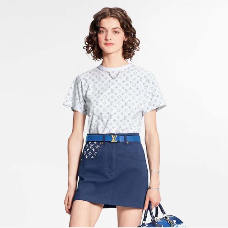 Louis Vuitton Monogram Chain Plain Cotton Short Sleeves Logo T-Shirts (TEE-SHIRT  IMPRIME LV ESCALE, 1A8QDK 1A8QDL 1A8QDM, 1A8QDG 1A8QDH 1A8QDI 1A8QDJ)