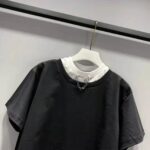Louis Vuitton Women Layered Black T-Shirt Jersey Contrasting Peekaboo Monogram Print - immagine 4