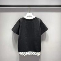 Louis Vuitton Women Layered Black T-Shirt Jersey Contrasting Peekaboo Monogram Print