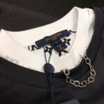 Louis Vuitton Women Layered Black T-Shirt Jersey Contrasting Peekaboo Monogram Print - immagine 7