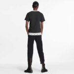 Louis Vuitton Women Layered Black T-Shirt Jersey Contrasting Peekaboo Monogram Print - immagine 13