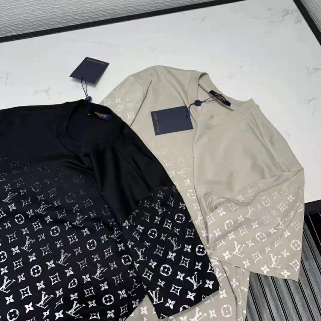 Louis Vuitton Men LVSE Monogram Gradient T-Shirt Cotton Regular Fit Black  and White - LULUX