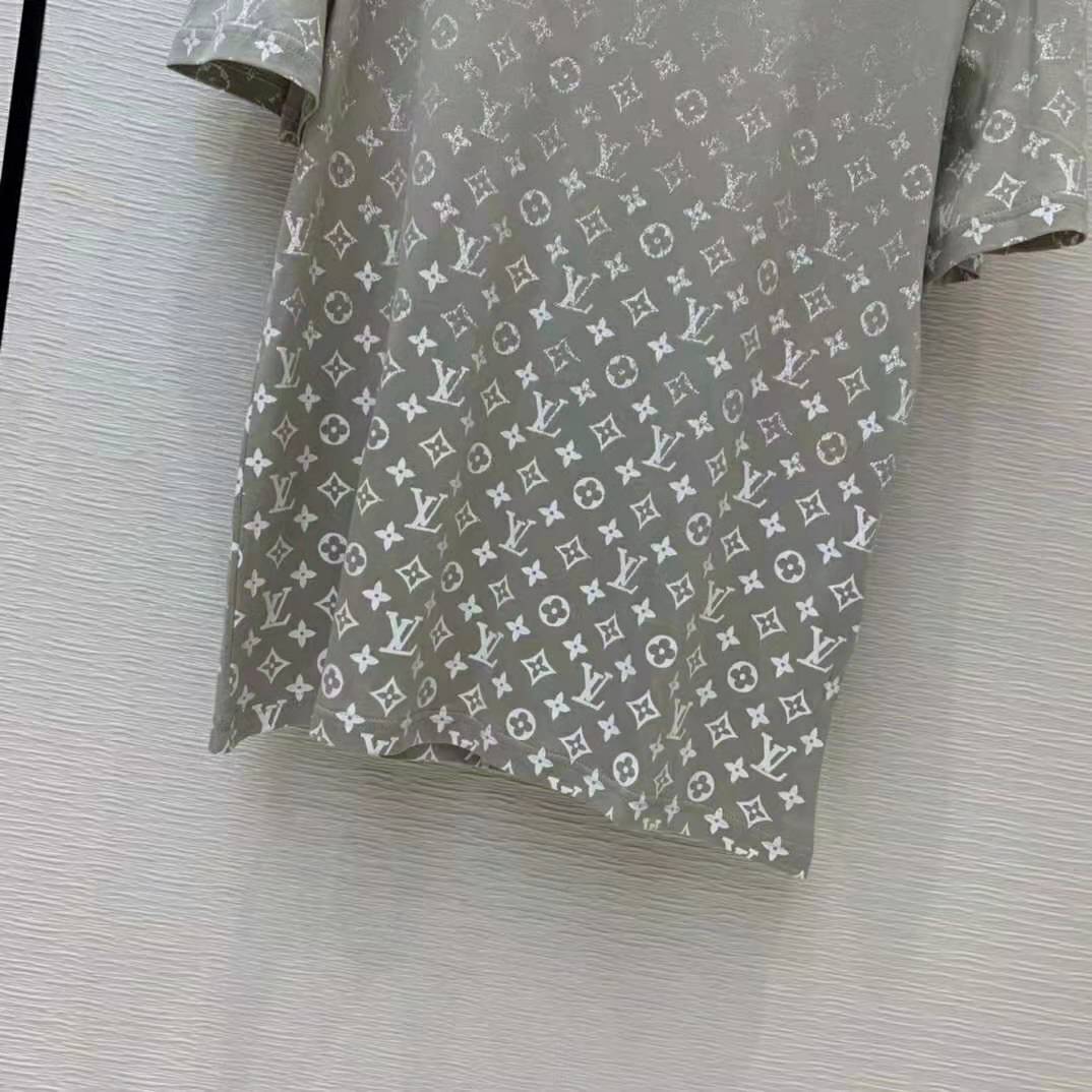 LOUIS VUITTON Cotton Monogram Gradient T-Shirt Grey