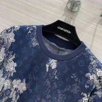 Louis Vuitton Women Tapestry Monogram T-Shirt Cotton Blue Regular Fit