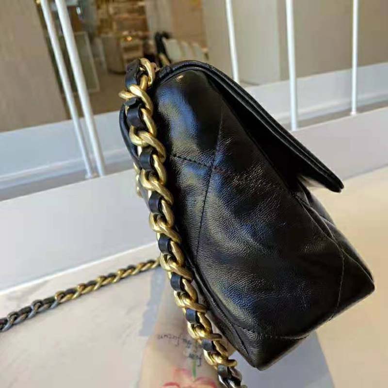 Chanel 19 Handbag in Black Lambskin with Gold-Tone, Silver-Tone & Ruthenium-Finish  Metal — UFO No More