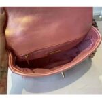 Chanel Women 19 Flap Bag Lambskin Gold Silver-Tone Ruthenium-Finish Metal Coral - Bild 12