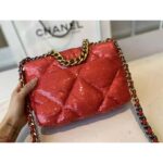 Chanel Women 19 Flap Bag Sequins Calfksin Silver-Tone Gold-Tone Metal Coral – Bild 9