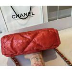 Chanel Women 19 Flap Bag Sequins Calfksin Silver-Tone Gold-Tone Metal Coral – Bild 12