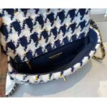 Chanel Women 19 Flap Bag Tweed Gold Silver-Tone Ruthenium-Finish Metal Ecru Navy Blue Multicolor - immagine 7