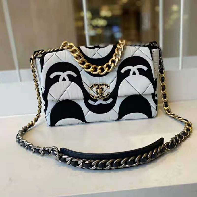 black white chanel bag