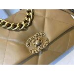 Chanel Women Chanel 19 Flap Bag Lambskin Gold Silver-Tone Ruthenium-Finish Metal Brown – Image 6