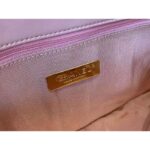 Chanel Women Chanel 19 Flap Bag Lambskin Gold Silver-Tone Ruthenium-Finish Metal Light Pink - Imagen 11