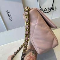 Chanel Women Chanel 19 Flap Bag Lambskin Gold Silver-Tone Ruthenium-Finish Metal Light Pink