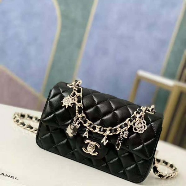 Chanel Women Flap Bag Lambskin Gold-Tone Metal Black (2)