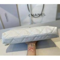 Chanel Women Large Flap Bag Lambskin & Gold-Tone Metal White