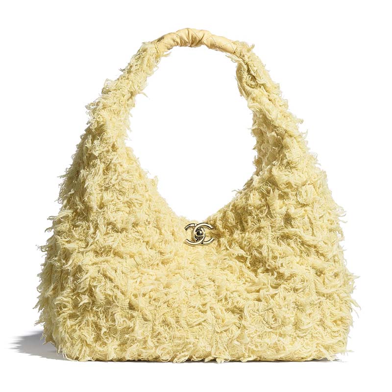 Hobo handbag, Lambskin & gold-tone metal, green — Fashion | CHANEL