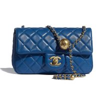 Chanel Women Mini Flap Bag Lambskin & Gold-Tone Metal Bluein & Gold-Tone Metal Blue (1)