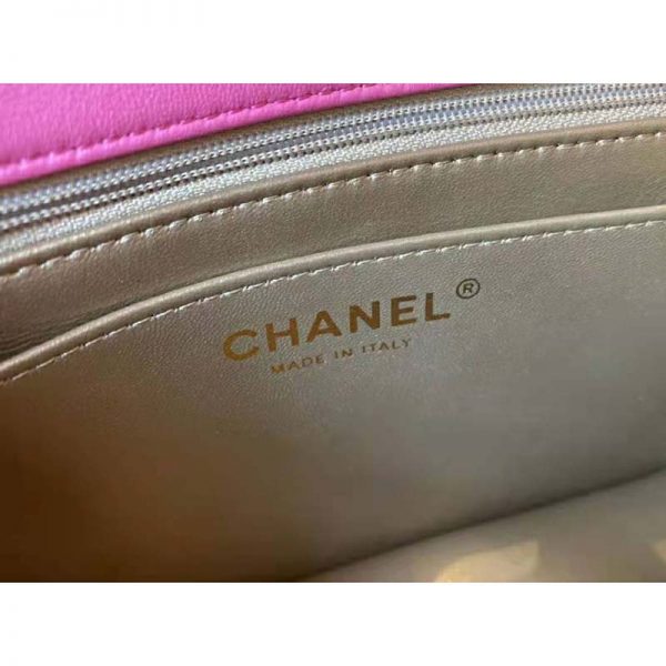 Chanel Women Mini Flap Bag Lambskin & Gold-Tone Metal Coral (10)