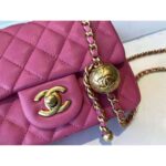 Chanel Women Mini Flap Bag Lambskin & Gold-Tone Metal Coral - Bild 5